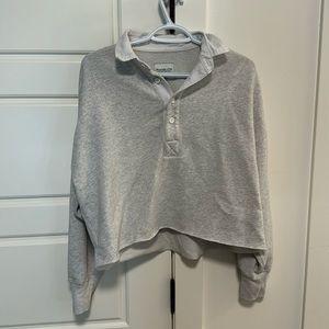 Cropped Grey Abercrombie and fitch hoodie